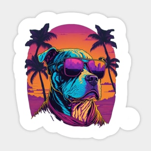 cool pitbull dog with sunglasses Sticker